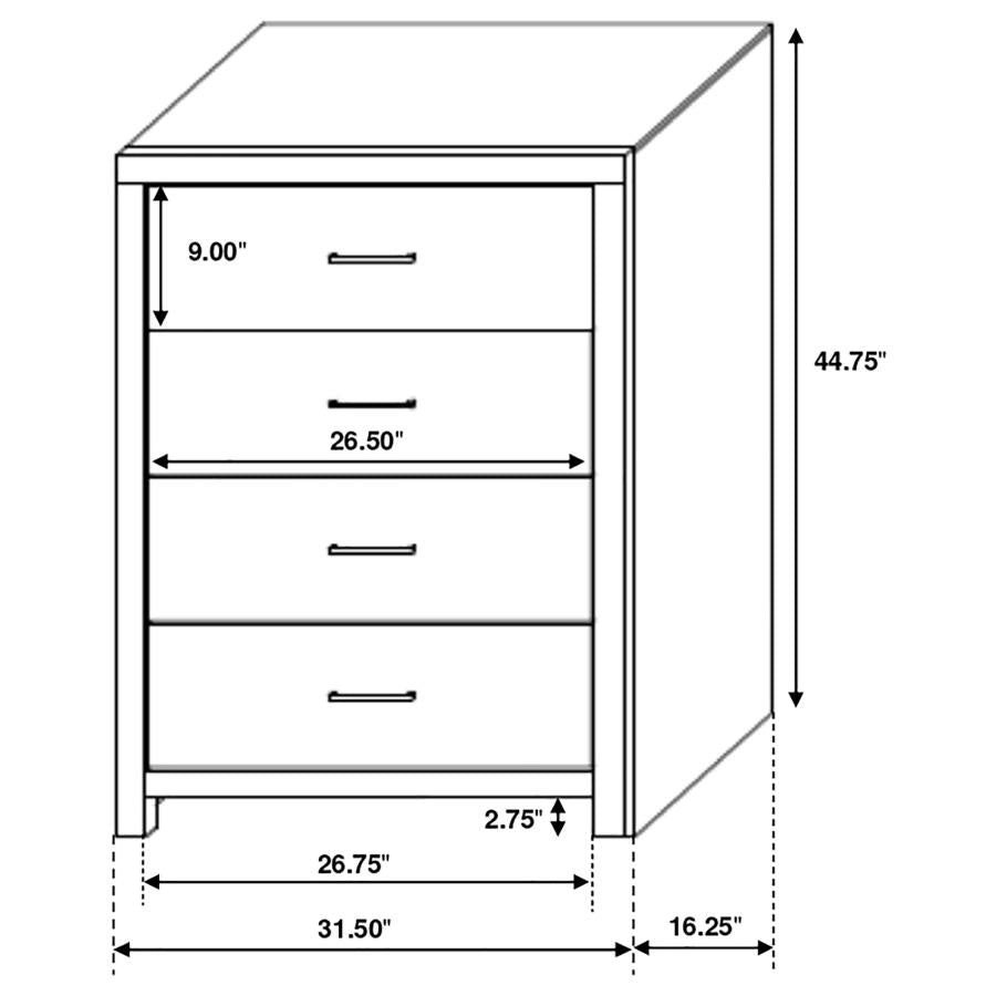 4 Drawer Chest - Coastal White