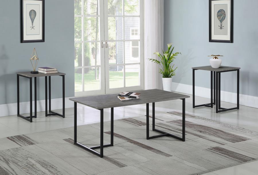 Modern Gray 3PC Coffee Table Set