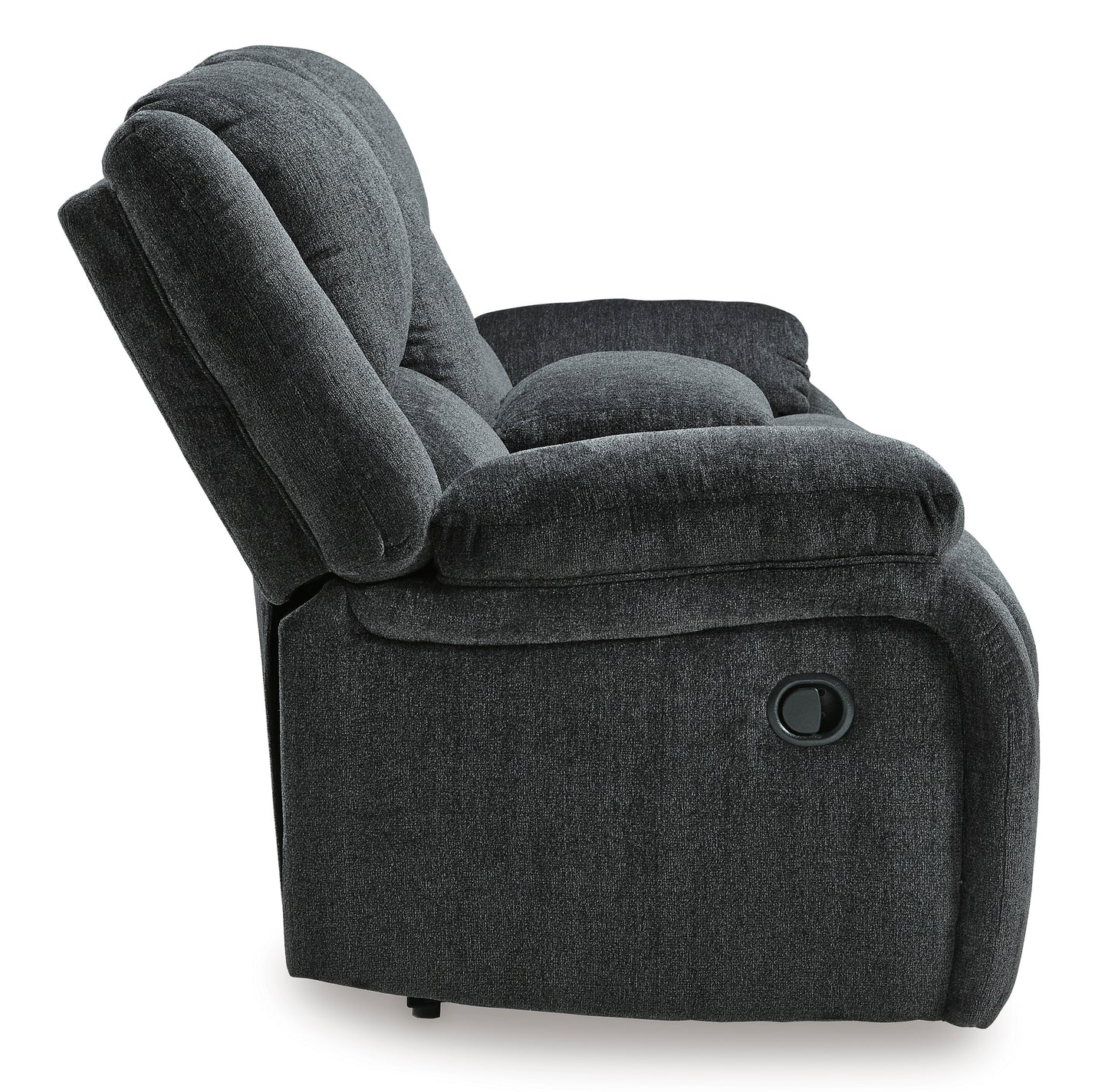 Contemporary Chenille Recliner Loveseat with Cupholders