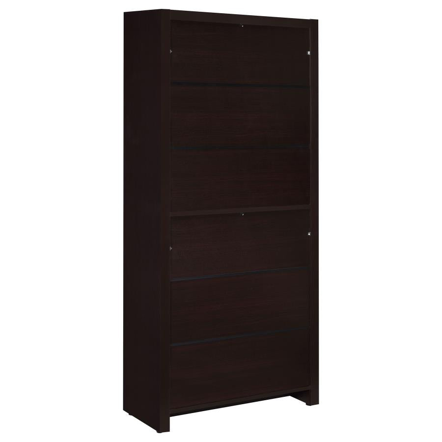 Cappuccino Bookcase With Drawer
