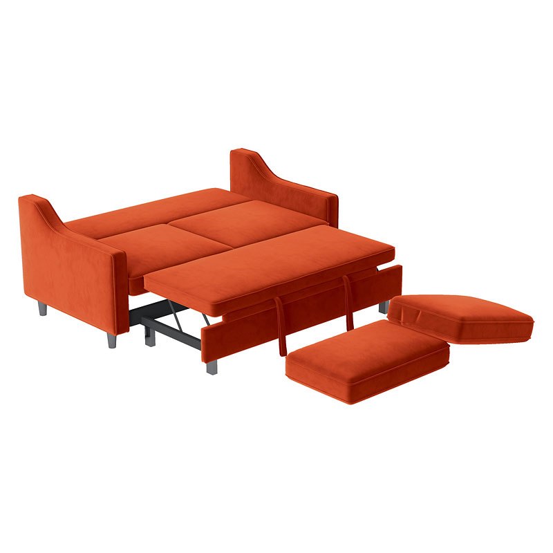 Velvet Convertible Studio Sofa