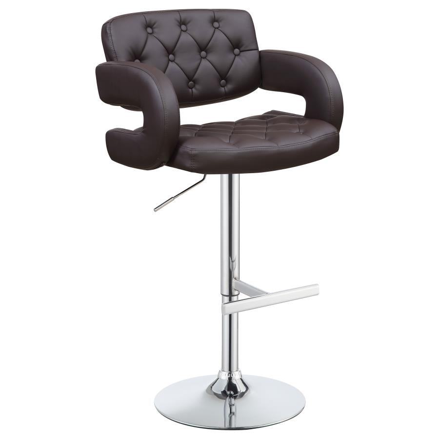 Adjustable Bar Stool Chrome and Brown