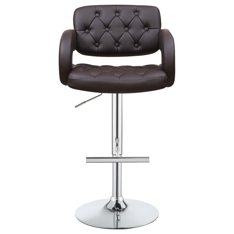 Adjustable Bar Stool Chrome and Brown