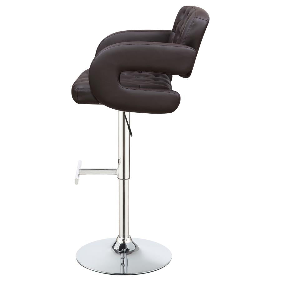 Adjustable Bar Stool Chrome and Brown