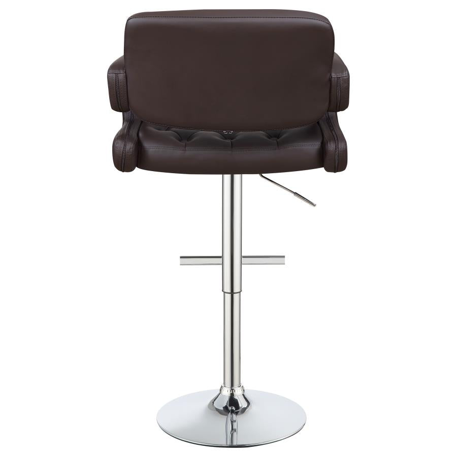 Adjustable Bar Stool Chrome and Brown