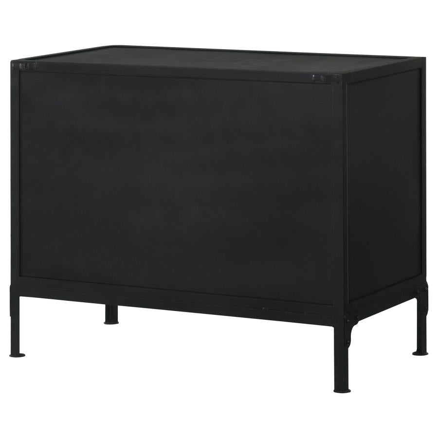 2-drawer Metal Accent Storage Cabinet Matte Black