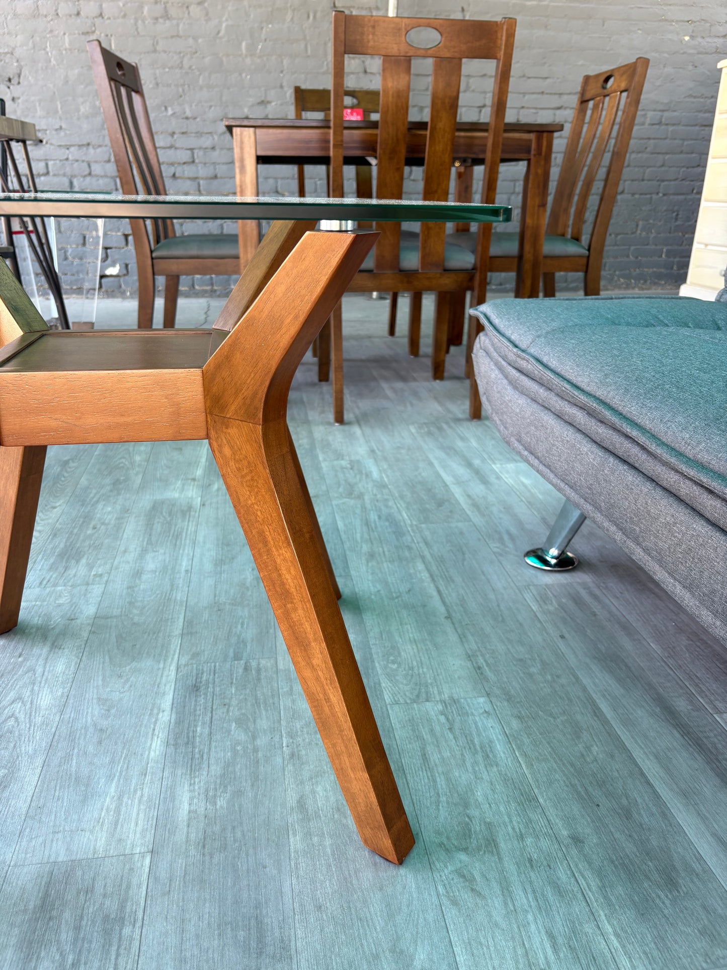 Modern Glass Top End Table