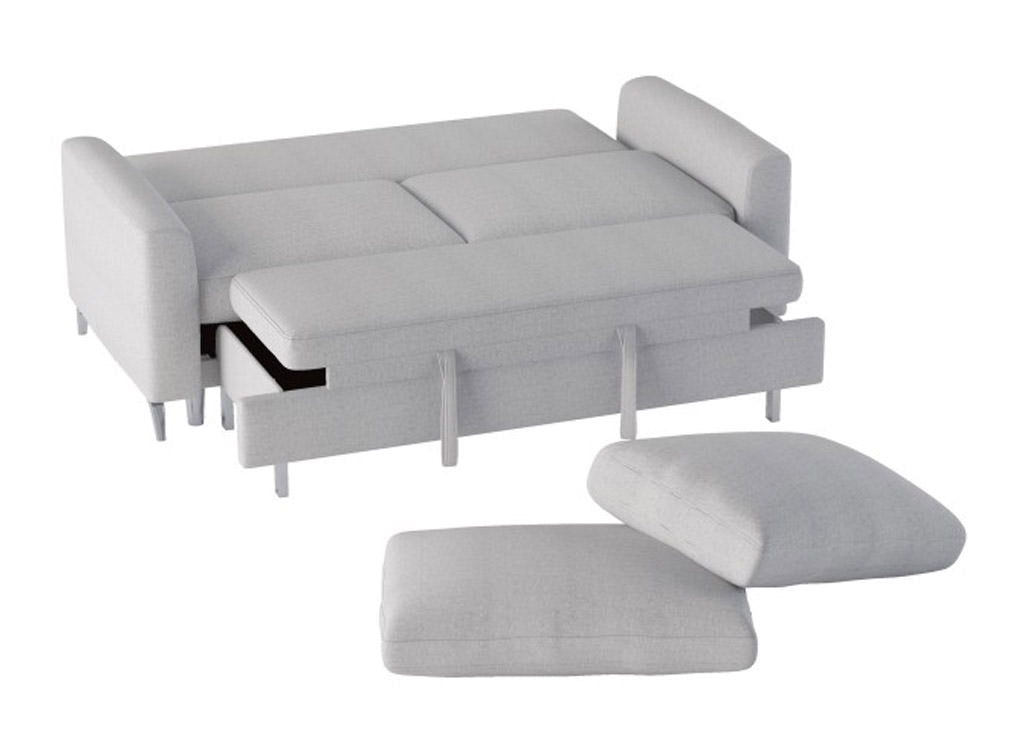Gray Mid-Century-Inspired Sofa Bed