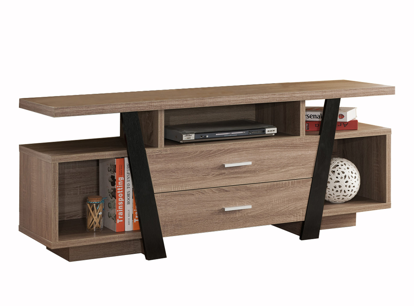 Dark Taupe Finish TV Stand