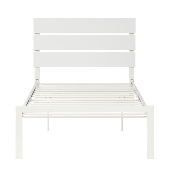 White Metal Twin Bedframe + Mattress