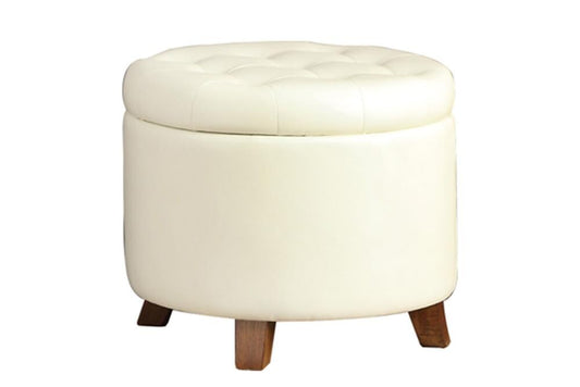 Cream Tufted Ottoman