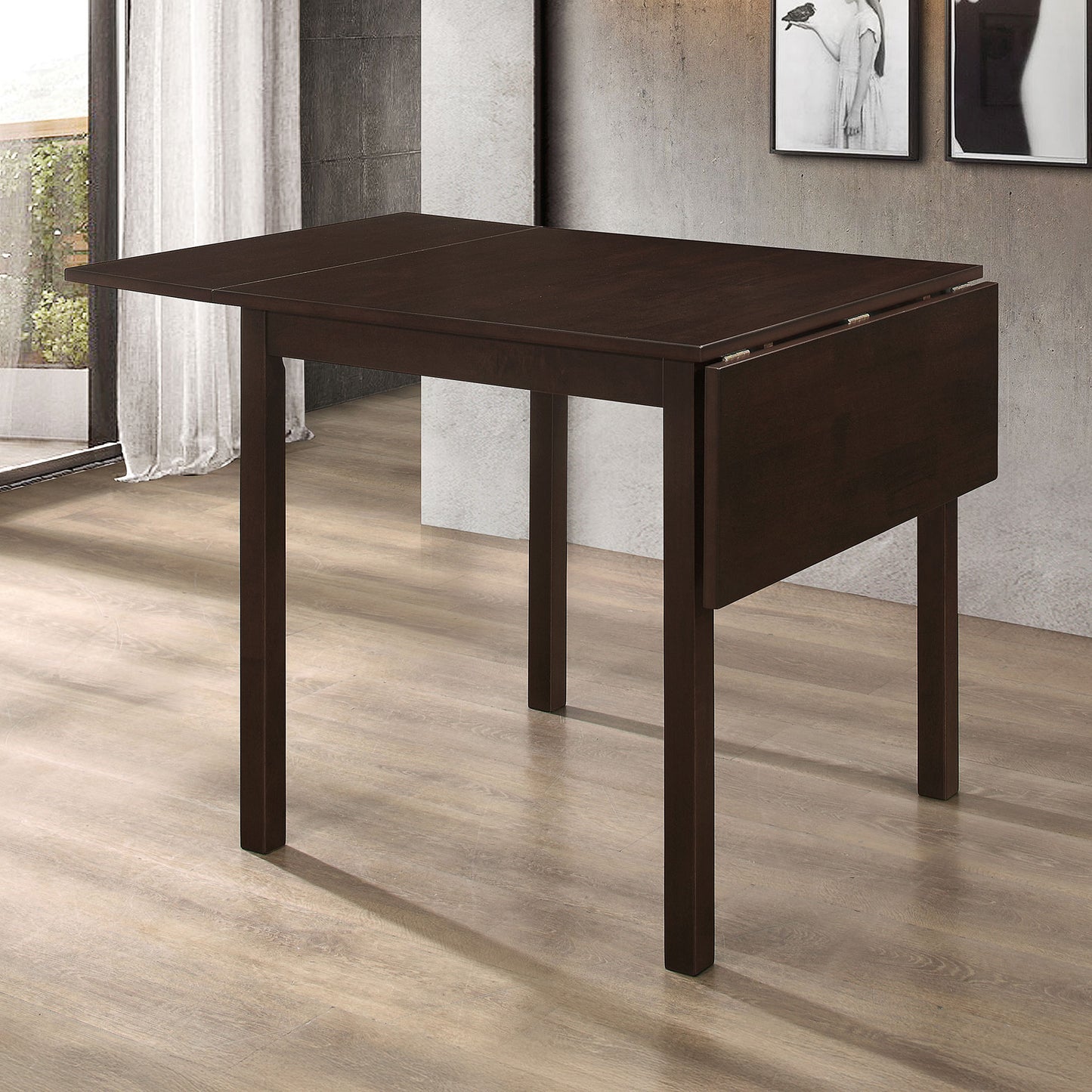 Cappuccino Drop-Leaf Dining Table