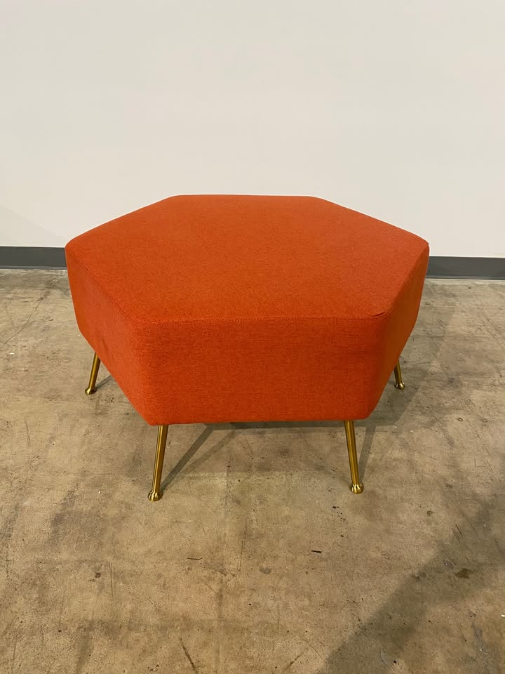Mid-Century Hexagon Ottoman
