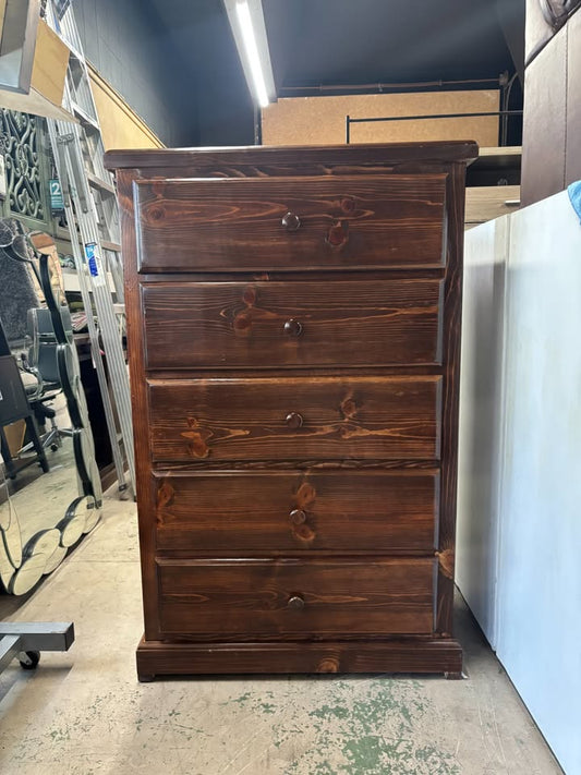 Brown 5 Drawer Chest