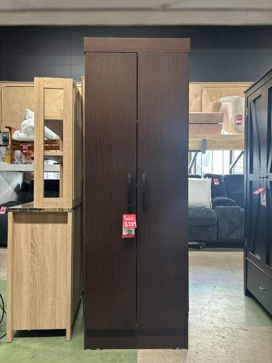 Tall Brown Wooden Closet