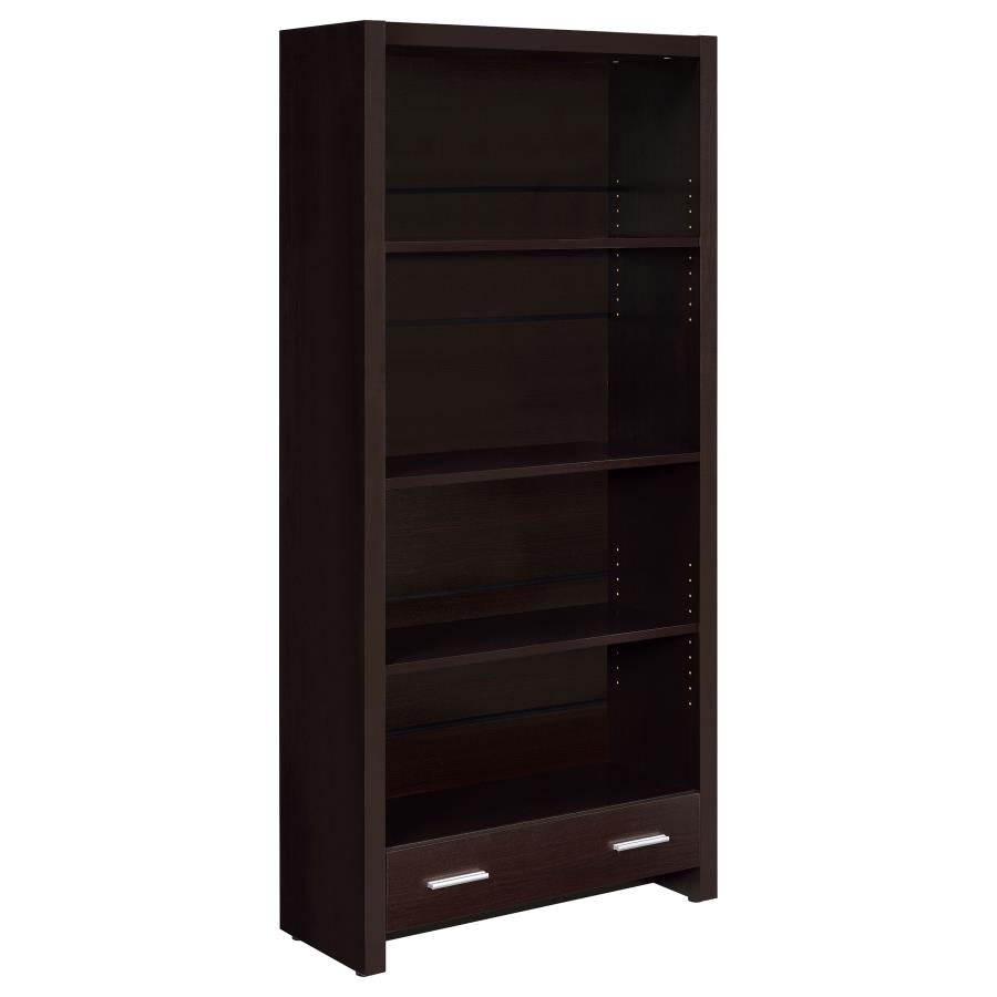 Cappuccino Bookcase With Drawer