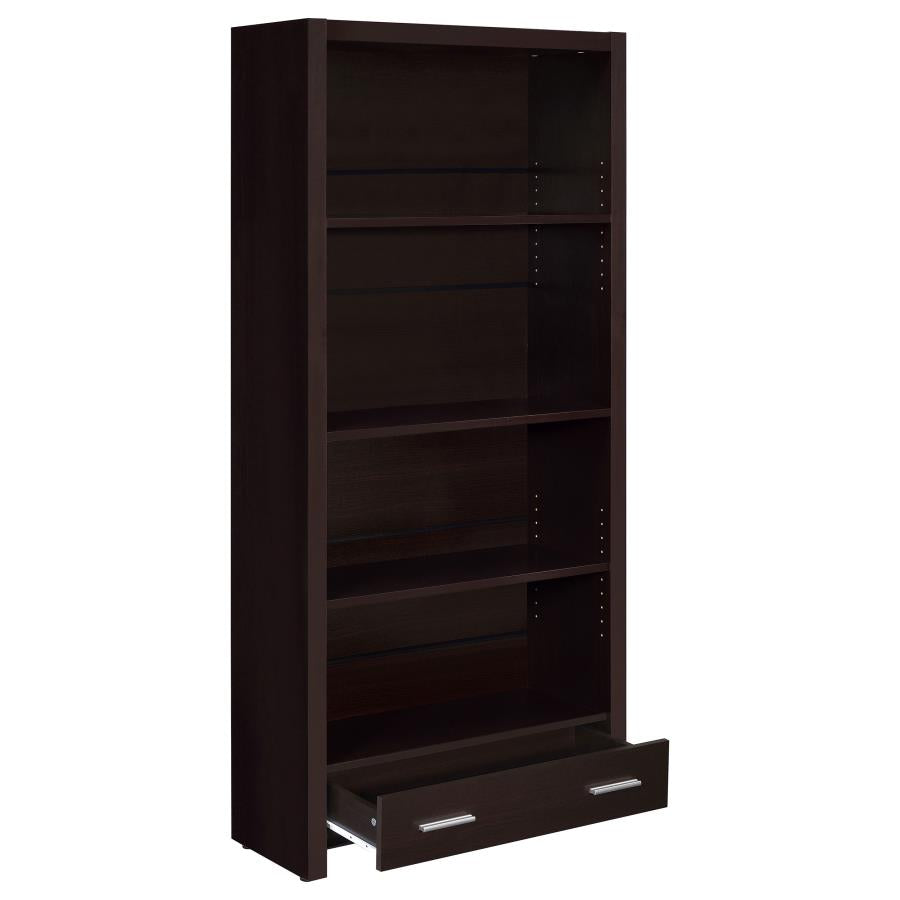 Cappuccino Bookcase With Drawer