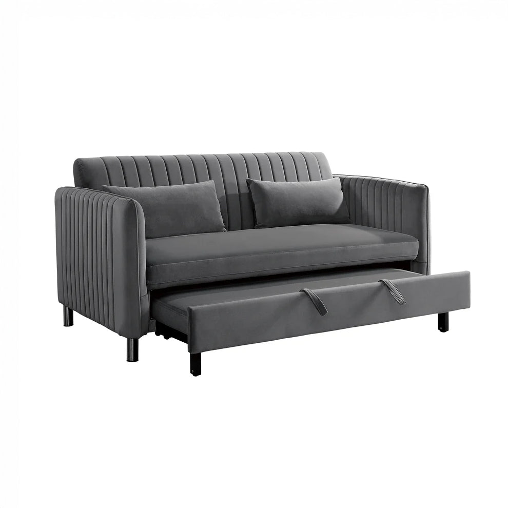Modern Grey Velvet Sofa Sleeper