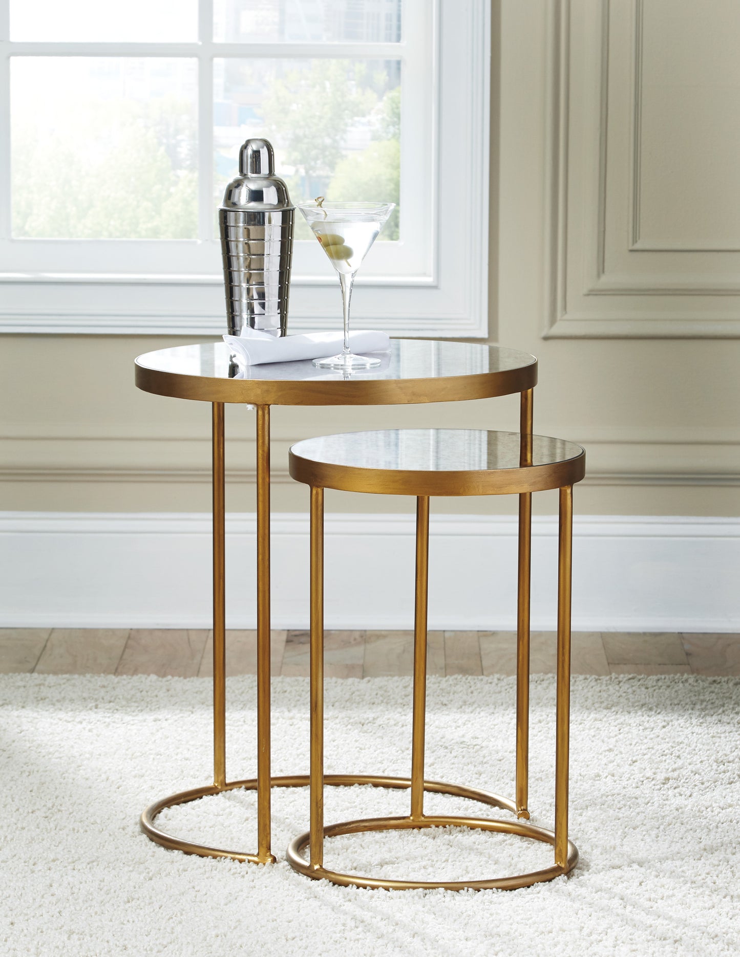 Gold Nesting End Table
