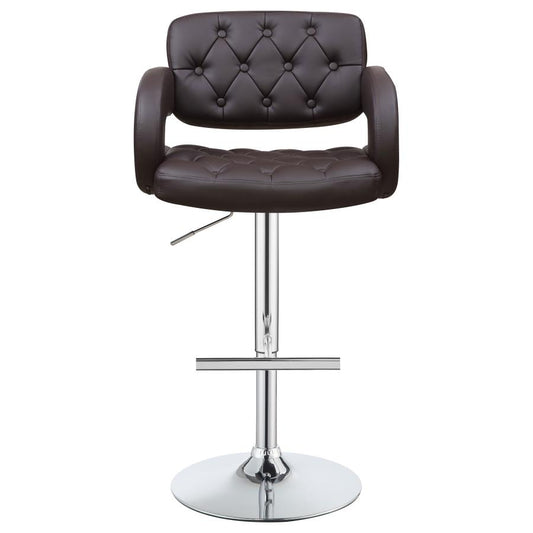 Adjustable Bar Stool Chrome and Brown