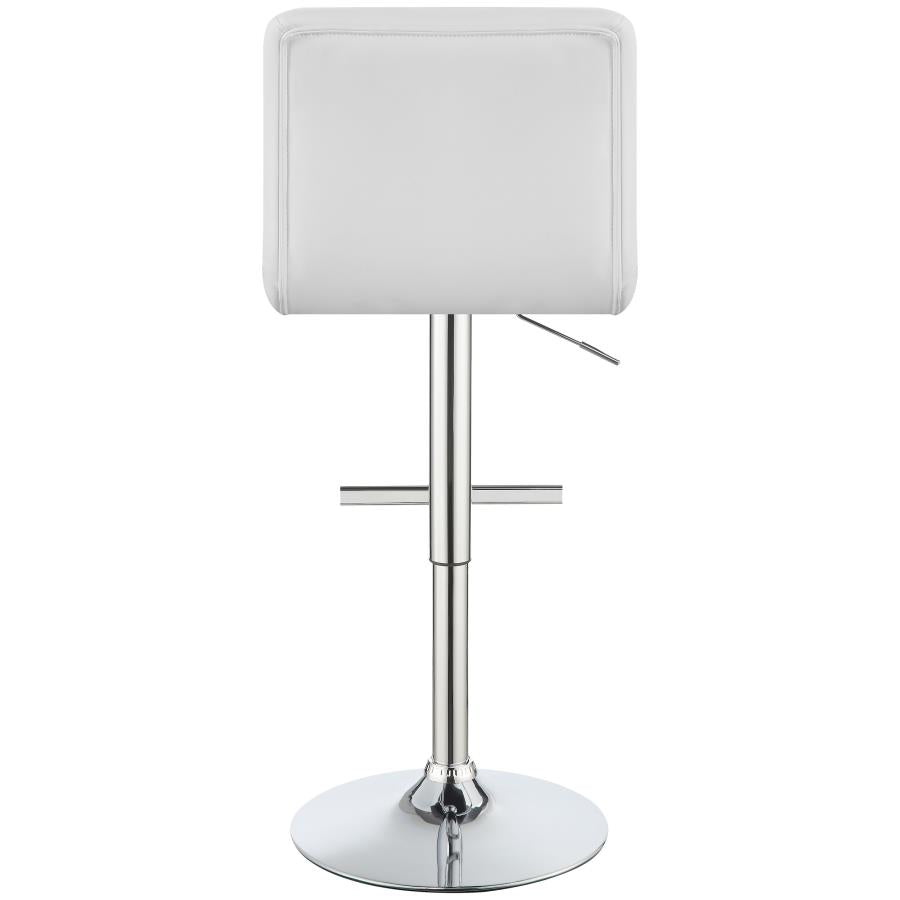 Upholstered Adjustable Bar Stool White