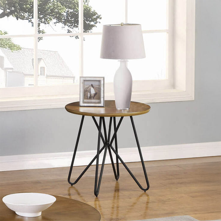 Dark Brown & Black Mid-Century End Table
