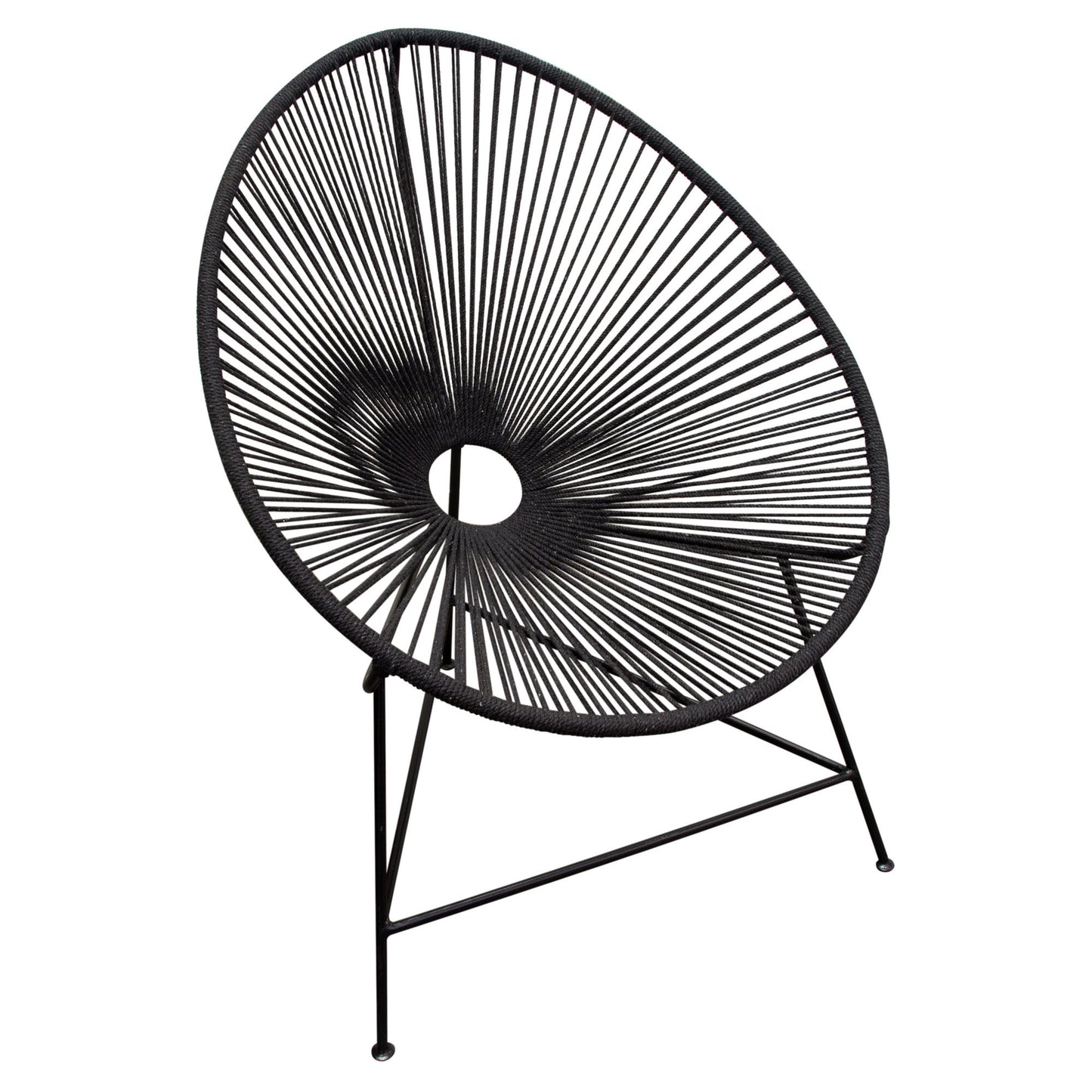 Bohemian-Inspired Cotton Rope Chair - Black