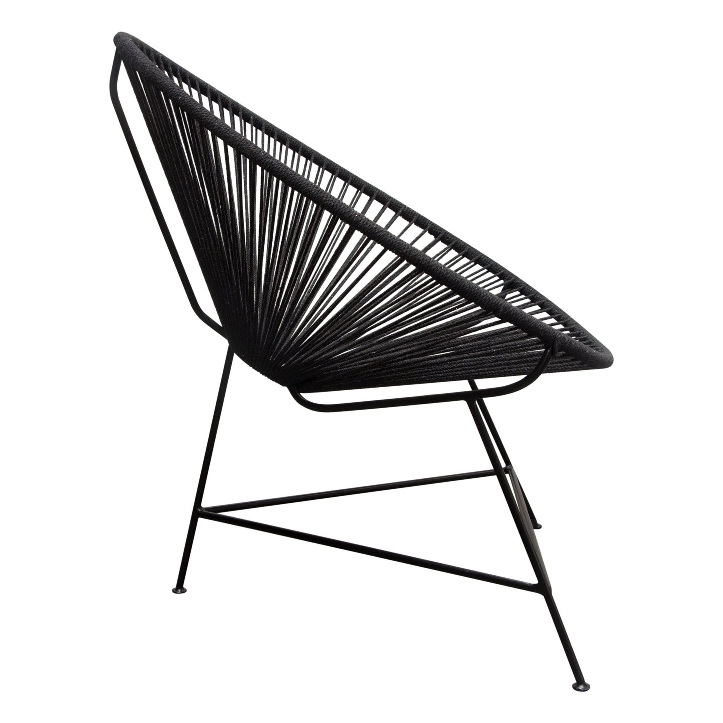 Bohemian-Inspired Cotton Rope Chair - Black