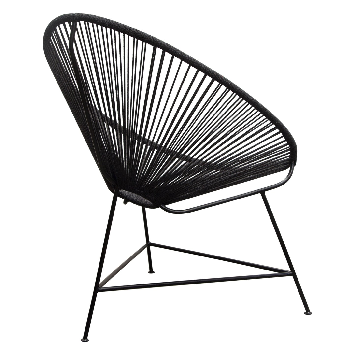 Bohemian-Inspired Cotton Rope Chair - Black