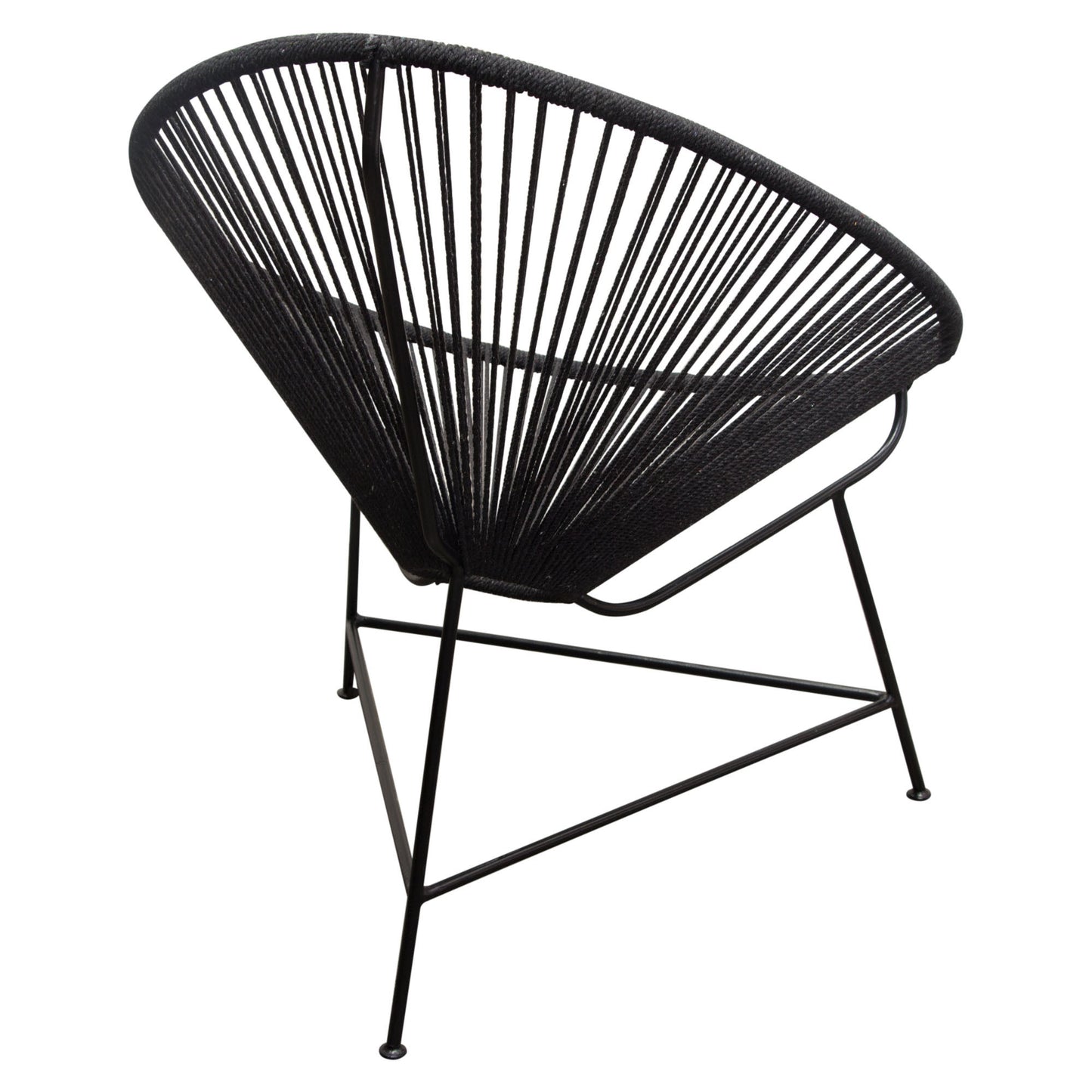 Bohemian-Inspired Cotton Rope Chair - Black