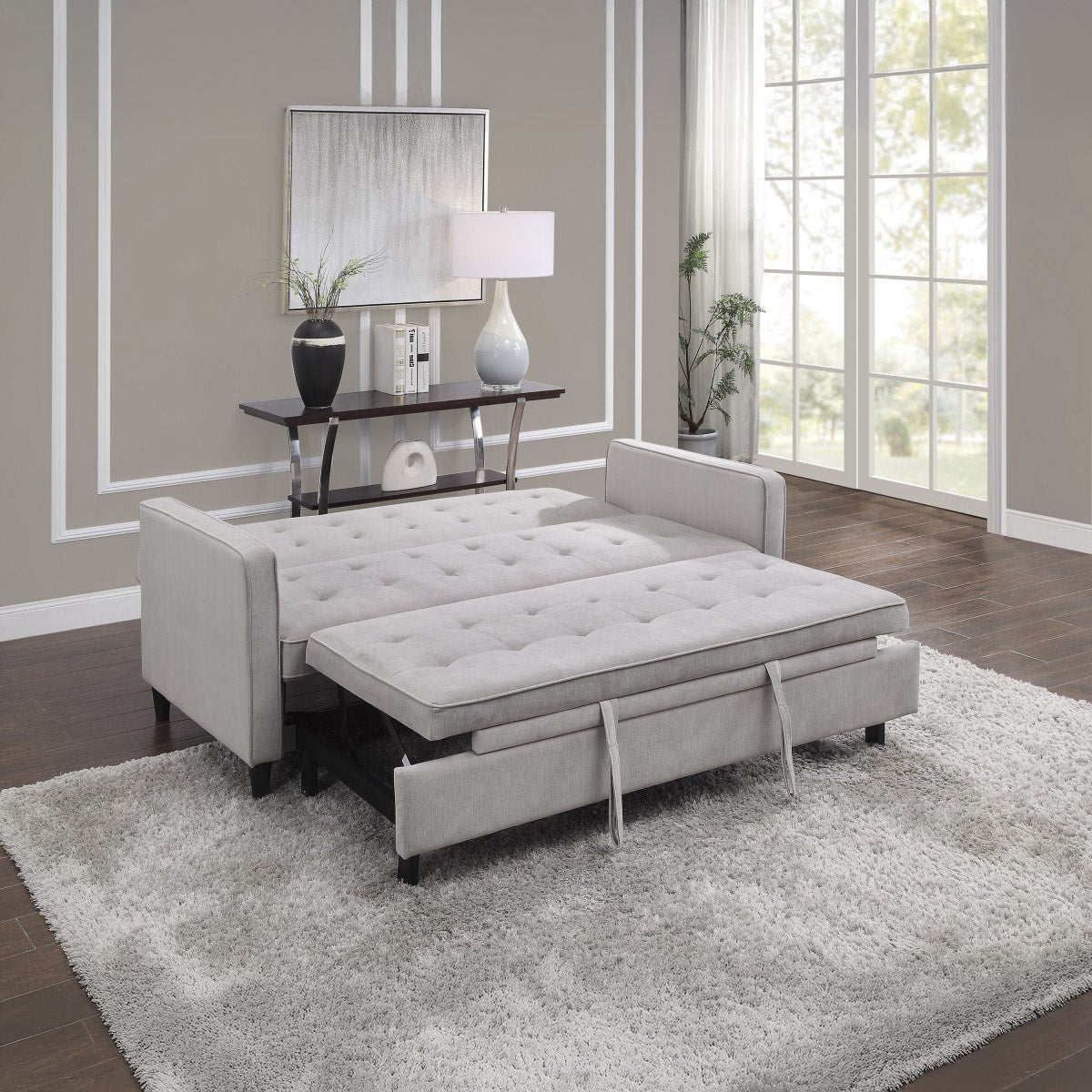 Gray Convertible Studio Sofa