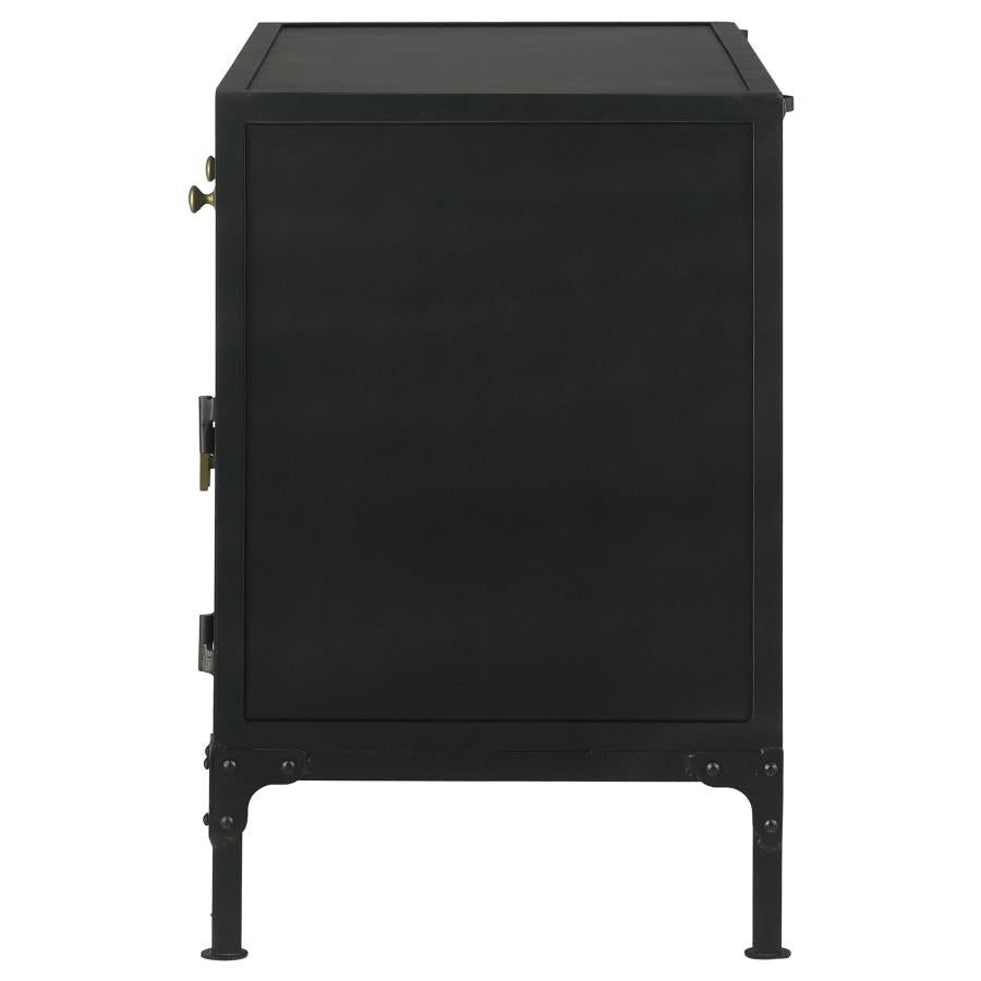 2-drawer Metal Accent Storage Cabinet Matte Black