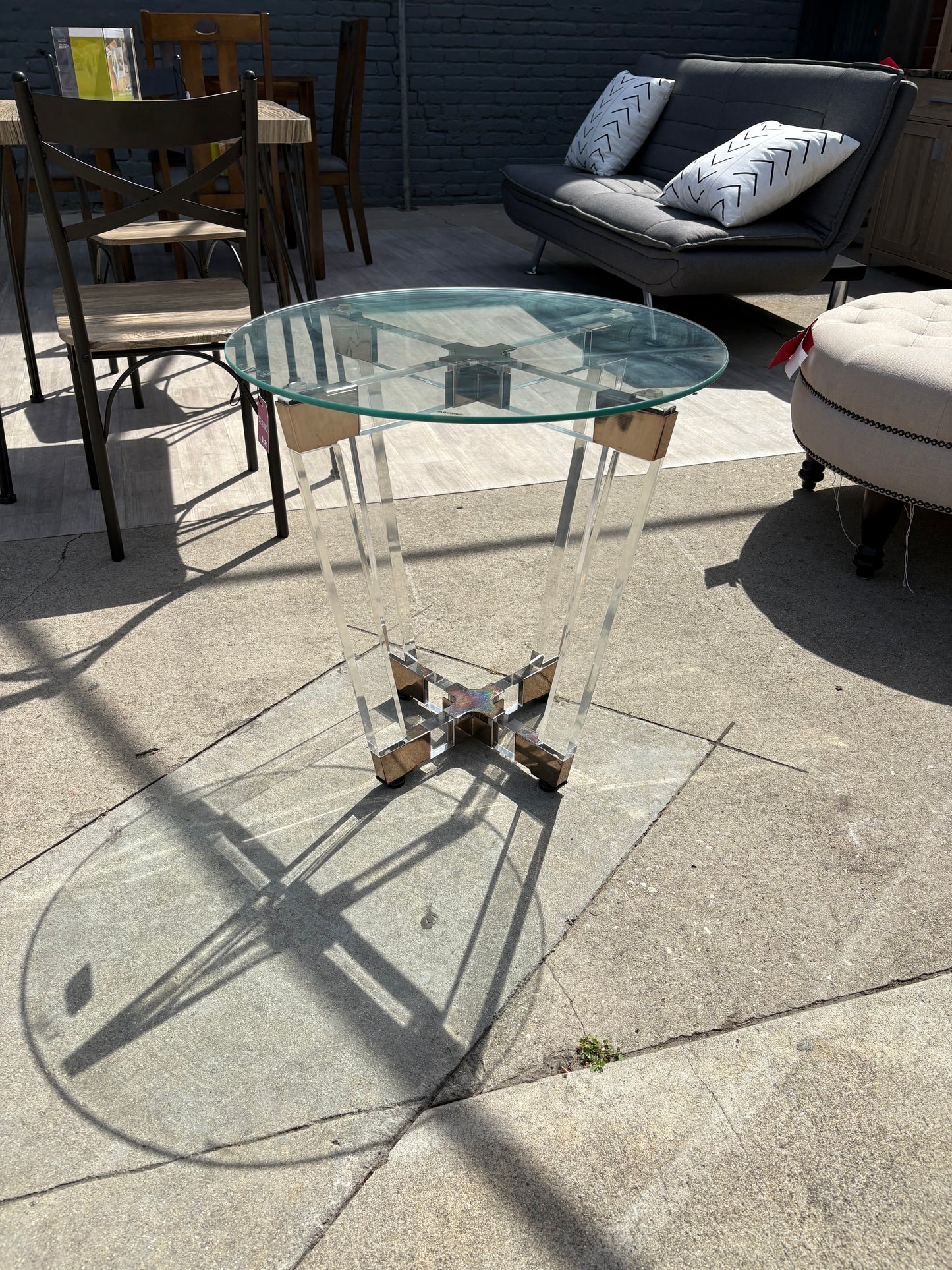 Glass Top End Table