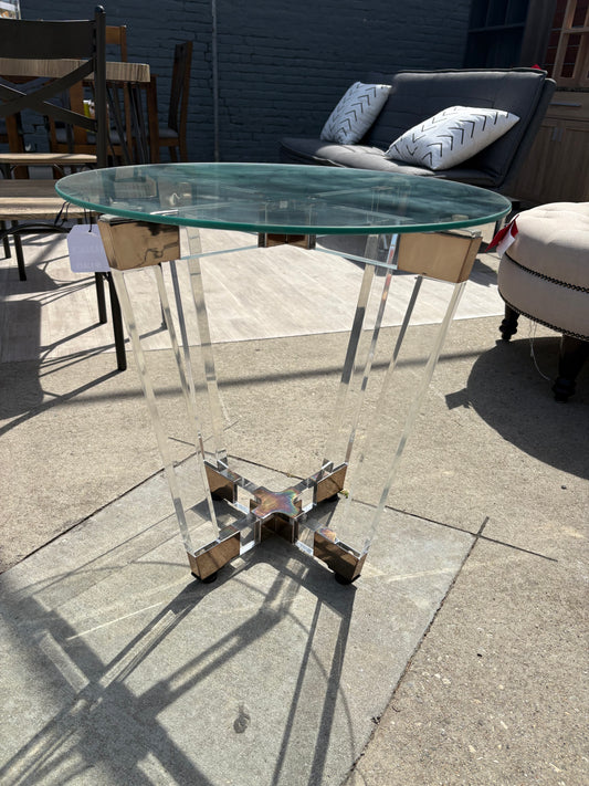 Glass Top End Table