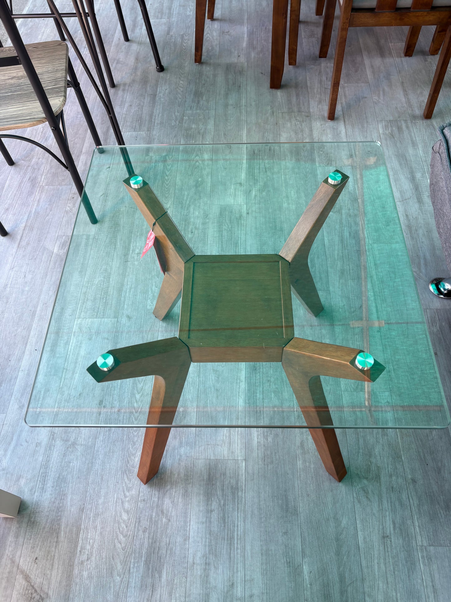 Modern Glass Top End Table