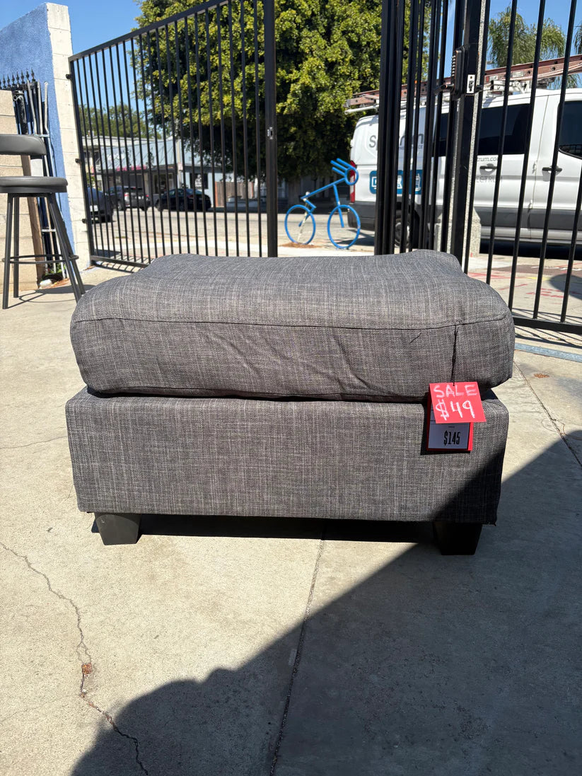 Gray Upholstered Ottoman
