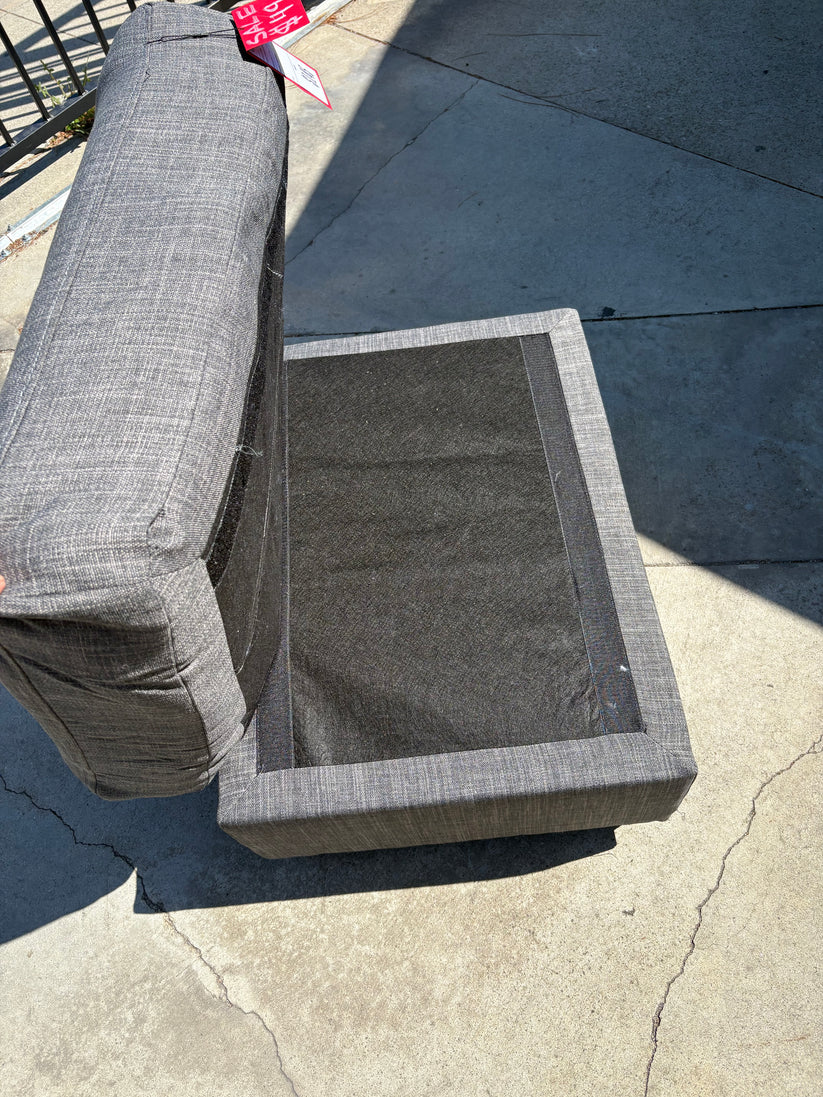 Gray Upholstered Ottoman