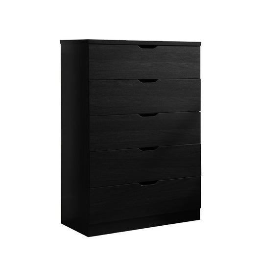 BLACK 5 DRAWERS CHEST