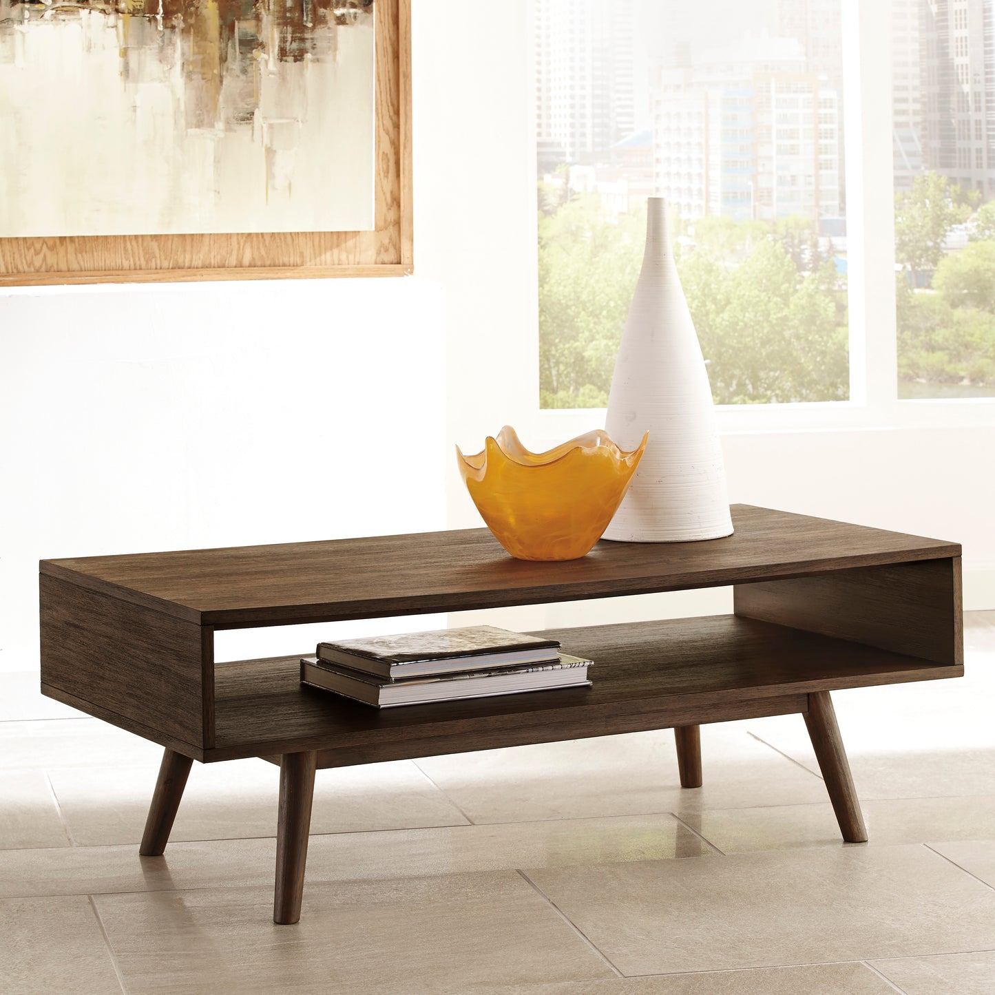 Dark Brown Mid-Century Coffee Table