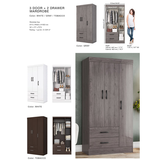 3 Door Wardrobe