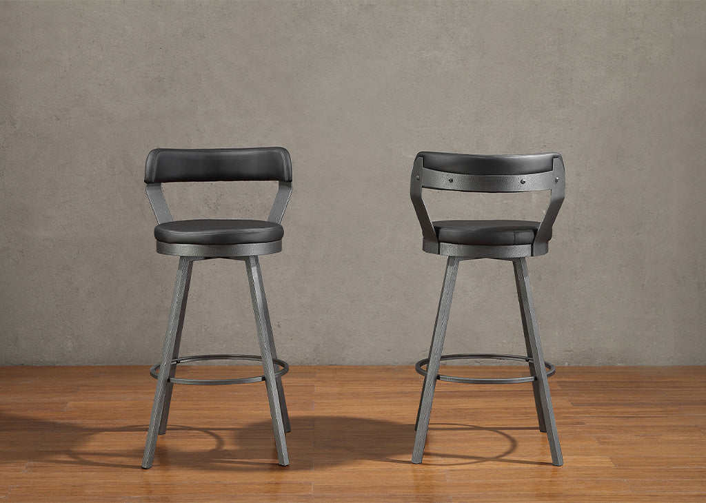 Contemporary Faux Leather Swivel Bar Stool