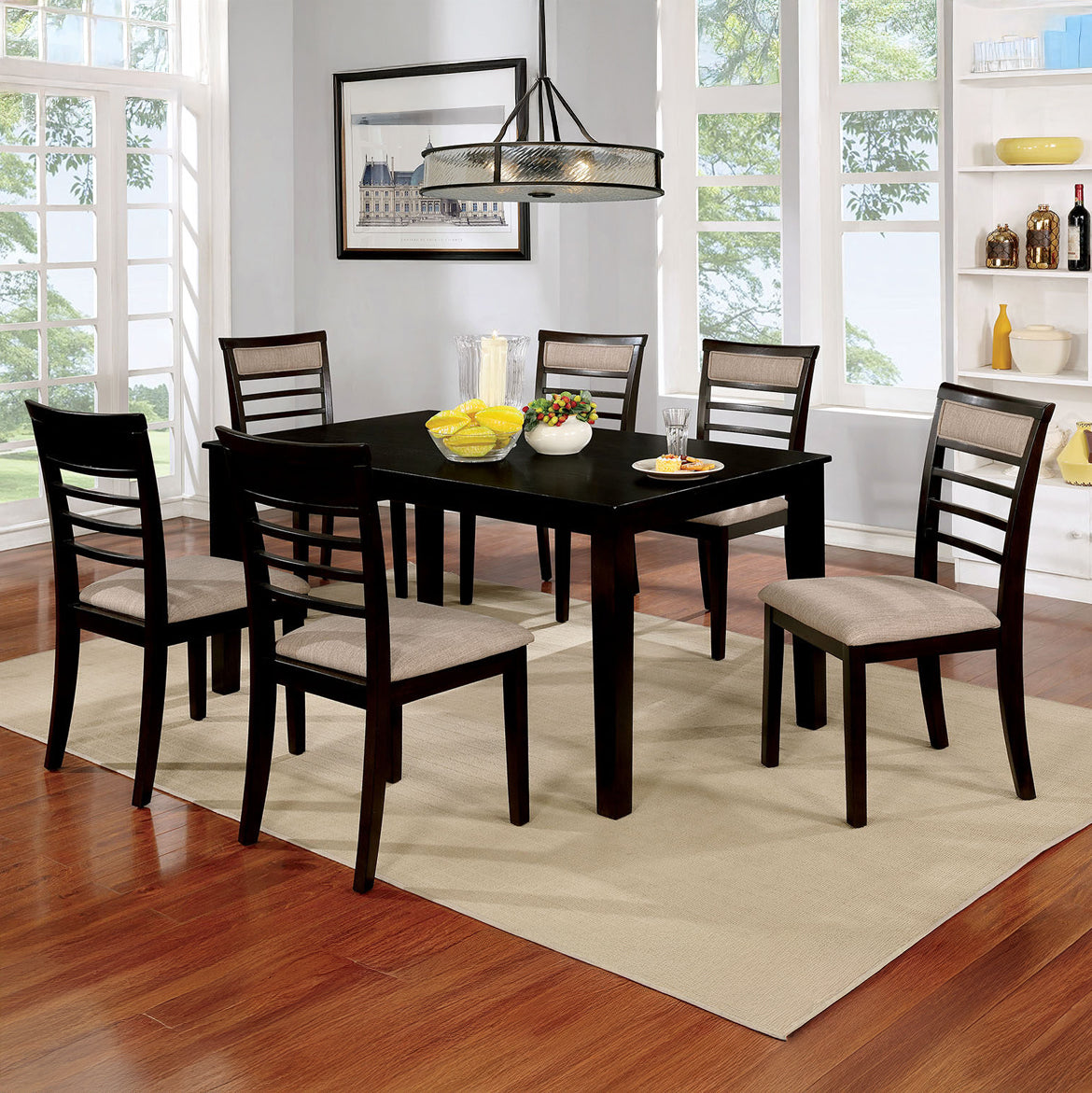7-Piece Espresso Dining Set