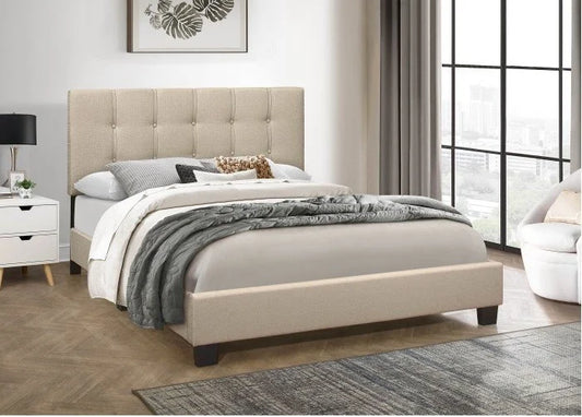 Queen Size Beige Tufted Bedframe