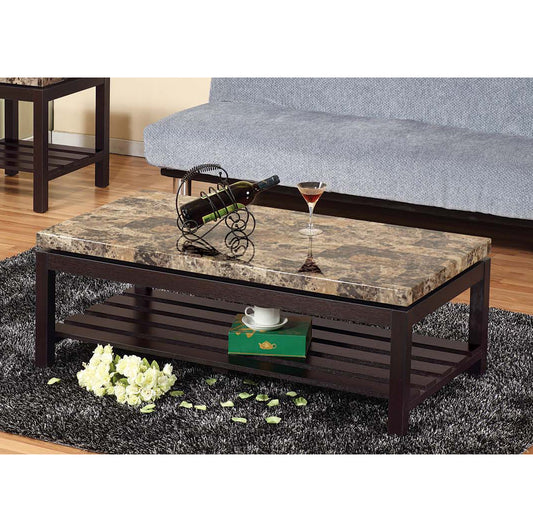 Red Cocoa Faux Marble Coffee Table