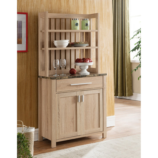 Weathered White Microwave Cabinet