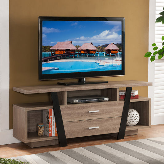 Dark Taupe Finish TV Stand