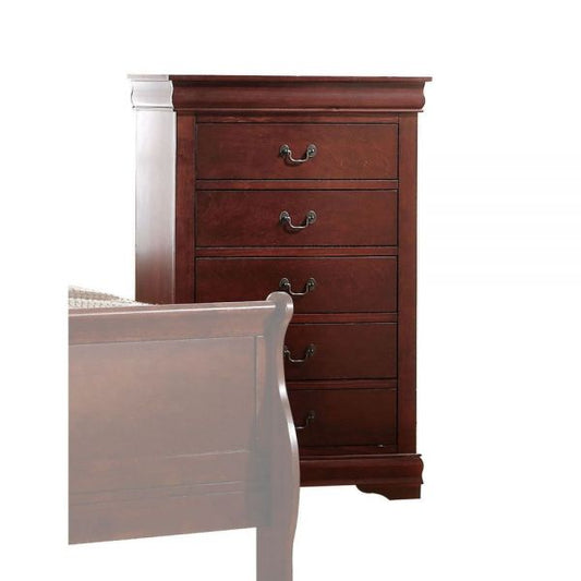 Cherry Finish Wood Chest of Drawers -wood
