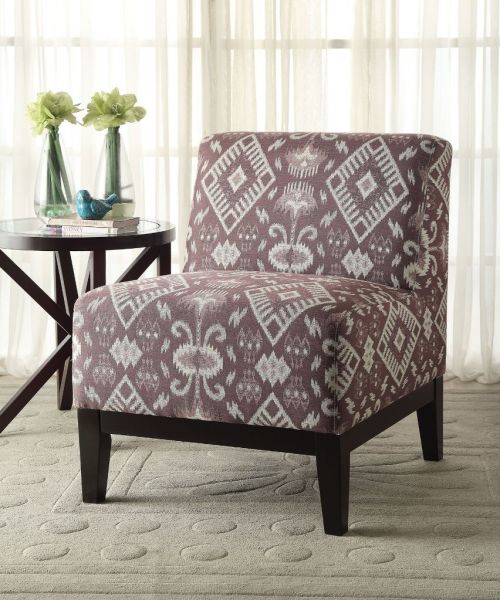 Multi-Color Fabric Pattern Accent Chair