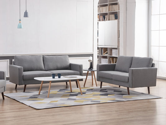 Light Gray Linen Sofa & Loveseat Set