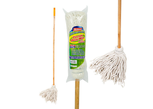 Deck Mop with Wooden Handle